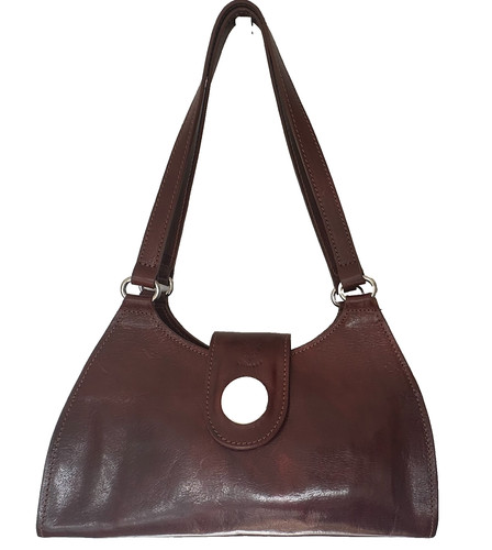 Women brown leather shoulder - leather,