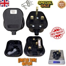 Black Mains Plug 13A UK 3 PIN