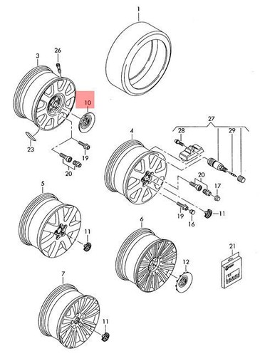Genuine wheel center hub - center, cap