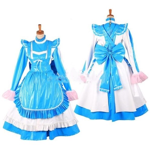 Sissy girl maid blue pvc - blue,