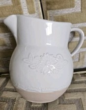 Jug White & Natural Glazed pottery