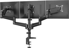 HUANUO Triple Monitor Stand Desk Mount for Three 17-32 Inch Screens. Adjustable.