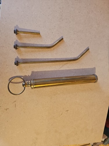 Vintage brass grease gun with - grease,