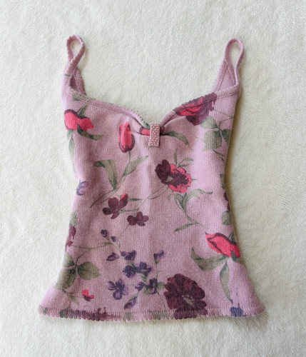 Derhy pink floral knit - knit, beaded