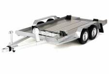 IXO 1/18 DIECAST TWIN 2 AXLE AUTOTRAILER/RALLY CAR TRAILER SILVER TRL005-18