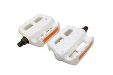 OLD SCHOOL BMX WHITE 1/2" PLATFORM PEDALS UNION ONE PIECE CRANK WEST GERMANY