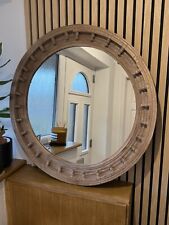 Round Mirror With Wooden Frame