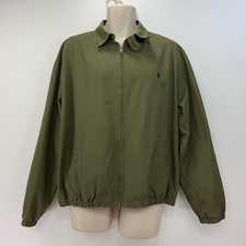 Ralph Lauren Harrington Jacket Coat Men’s Size Large Olive Green Full Zip Pony