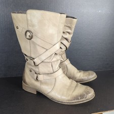 Remonte Dorndorf Women Size 38 US 8 Beige Taupe Leather Boot Harness R&D Calf