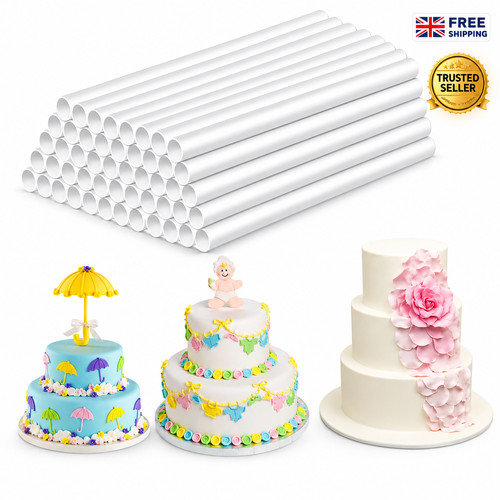 White plastic cake - white, rods