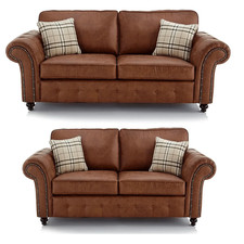 Suede Leather Corner Sofa 3 2