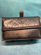 Navy Blue Genuine Ostrich Skin Bag Vintage Shoulder Bag
