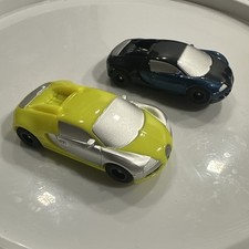 Micro Scalextric Hyper Cars Supercars Yellow & Blue 1:64 Scale 12v PreLoved Gift
