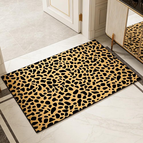 Brown leopard print area - brown,