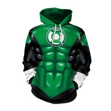 Green Lantern 3D Hoodies Cosplay Hal Jordan Superhero Jacket Coat Costumes