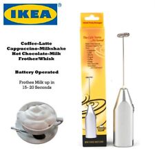 IKEA Silver Milk Frother Coffee Latte Hot Chocolate  Whisk Milkshake Blender