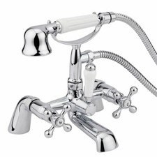 Traditional Victorian Bath Filler Shower Mixer Tap with Handset Bathroom Taps