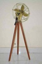 Nautical Antique Floor Standing Fan Royal Navy Fan With Wooden Tripod Stand