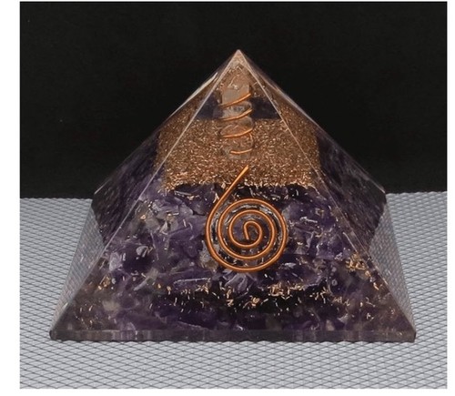 Amethyst orgonite pyramid with - pyramid,