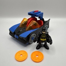 Imaginext Batman DC Super Friends BATMAN & BATMOBILE With Disks