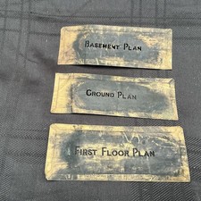 JOB LOT OF ANTIQUE VICTORIAN BRASS DRAWING PLATES WORD STENCILS