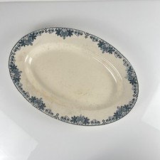 Longwy blue earthenware oval