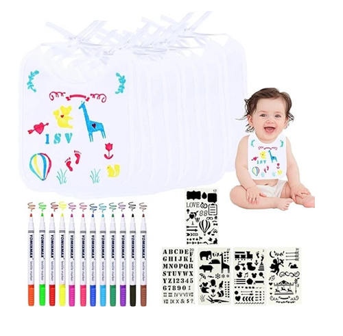 12x baby bibs with pens - bibs, 12