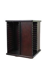 Solid Wooden Rotating CD Storage Racks Holds 64 CDs Brown Mahogany CD Holder