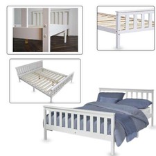 White Wooden Bed Frame Fits
