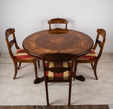 Vintage Inlaid Walnut Round