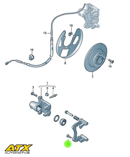 Rear brake caliper carrier - caliper,