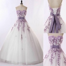 White Purple Florals Lace