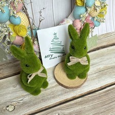 17cm Green Flocking Bunny