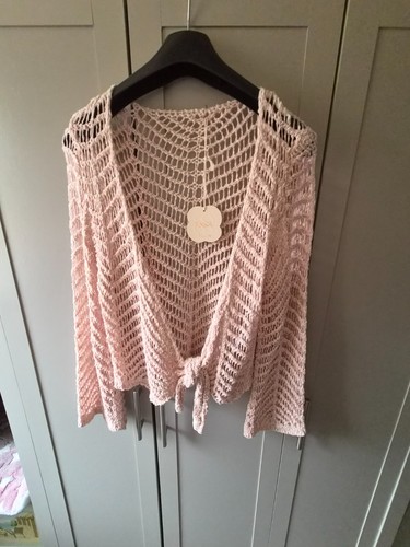 Pretty pink cotton bolero - , tie