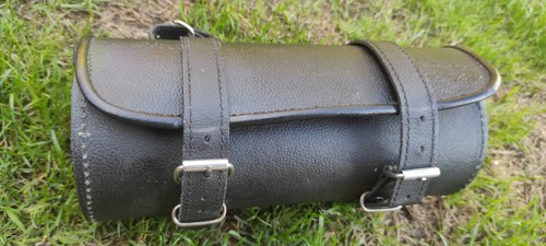 Leather motorcycle tool roll - leather,