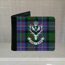 Queens Own Highlanders Tartan PU Leather Wallet (Military)