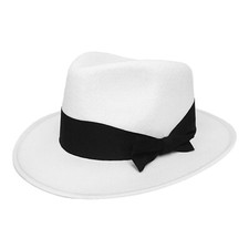DELUXE GANGSTER TRILBY HAT ADD MOUSTACHE CIGAR 1920S FANCY DRESS 55CM 58CM 60CM