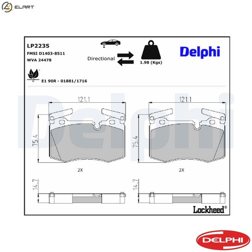 Brake pad set disc - set,