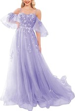 Lace Applique Tulle Ball Gown