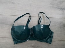 Savage X Fenty Teal Blue Green PVC Balconette Bra Size 34DD