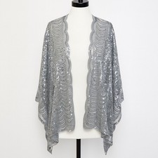 Cejon Silver Sequin Mesh Shrug