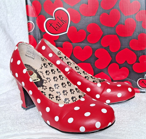 Red white polka - white, dot