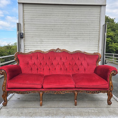 Gorgeous red rococo sofa - sofa, w/