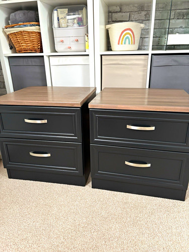 Pair black bedside plan - pair,