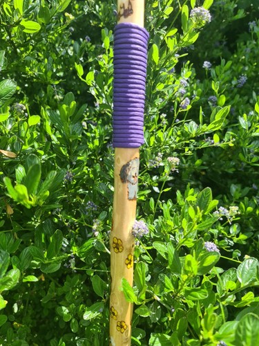 Hand painted wooden staff - painted,