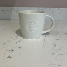 Large Starbucks Embossed White