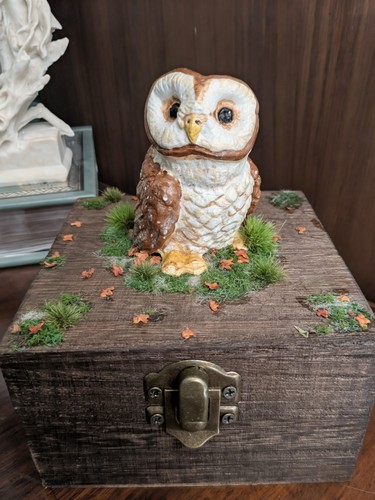 Hand sculpted owl wooden - hand-sculpted, on