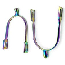 Royalian Aluminum Cowboy Boot Spurs Humane Western Riding Drop Shap for Training