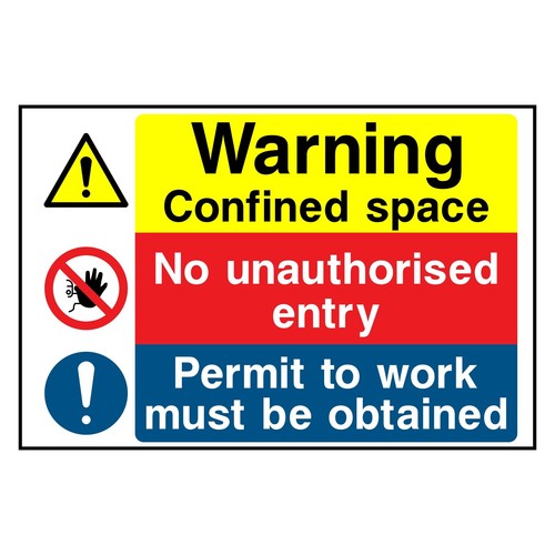 Warning confined space permit - space,