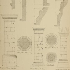 1903 ARCHITECTURE PRINT Gothic Medieval CHURCH PIERS CAP & BASE MOULDING KENT